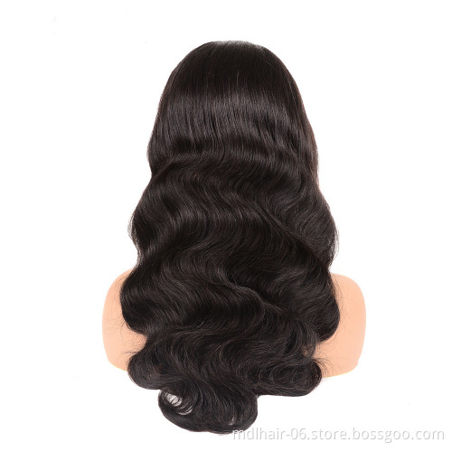 Real Virgin Human Hair Raw Indian Lace Closure Wig Body Wave 4*4 Wholesale Indian Virgin Remy Closure Swiss Lace Hair Wigs Human